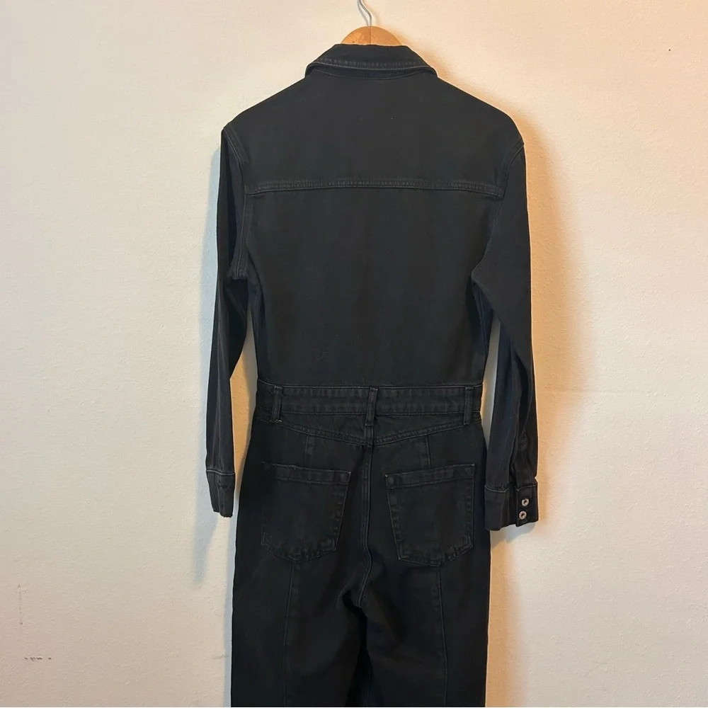 New! Zara Medium Women’s The Dorian Black Denim Jumpsuit - Picture 14 of 16